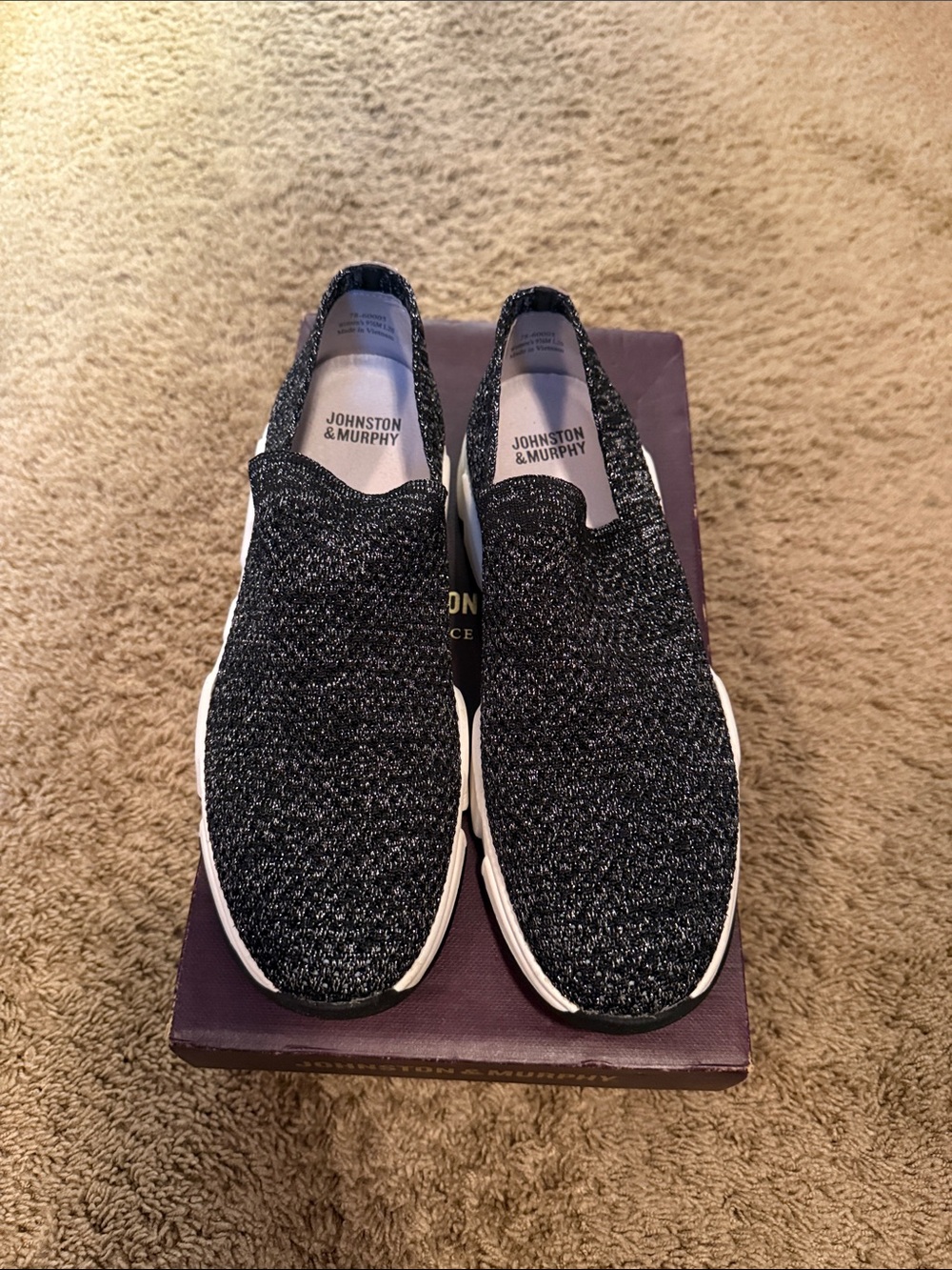 Johnston & Murphy Women’s Black Knit Slip-On Sneakers